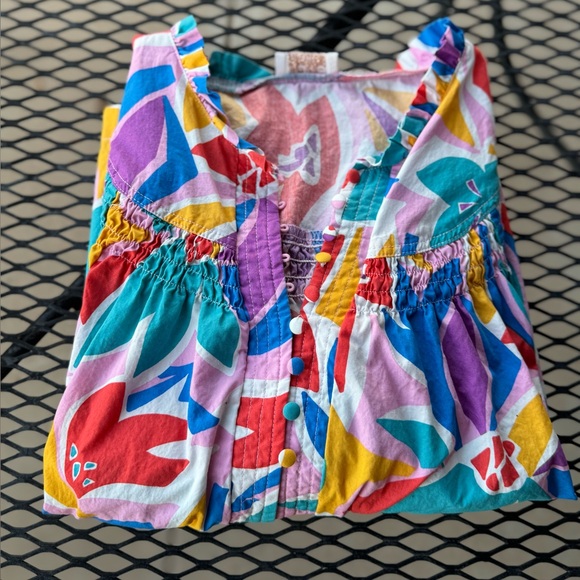 Fate: All My Life White Multi Abstract Blouse Size Large - Picture 7 of 10